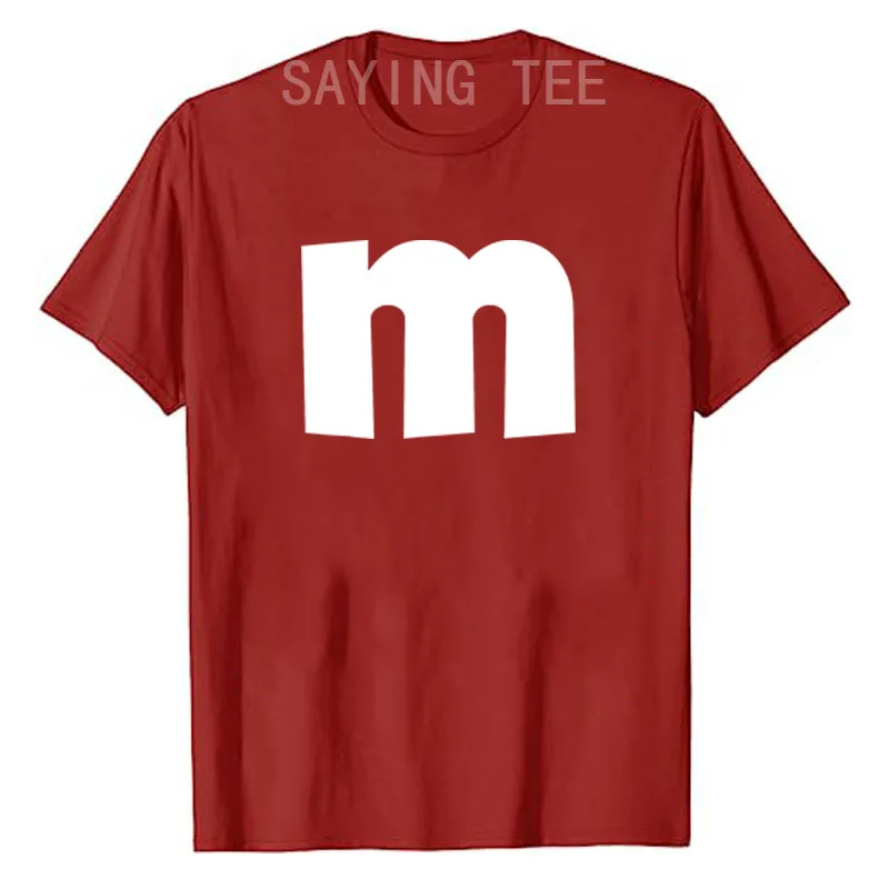 Buchstabe M, A, T-Gruppen Halloween Matching Team Easy Lazy Kostüm T-Shirt Humor Lustiges Alphabet A Chipmunk Paare Grafik-Outfit – Detail 3