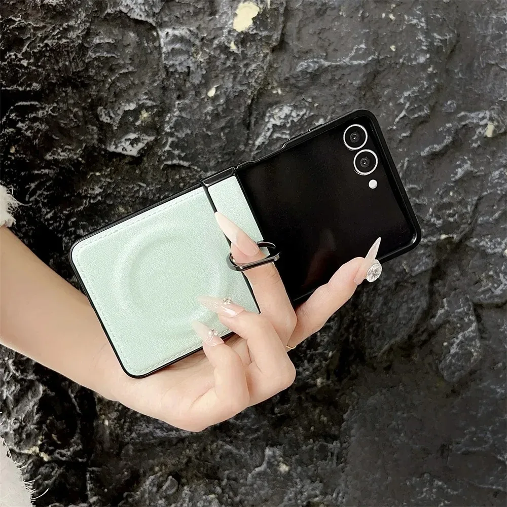 Premium 2-in-1 Rotating Ring Holder Magnetic Leather Phone Case