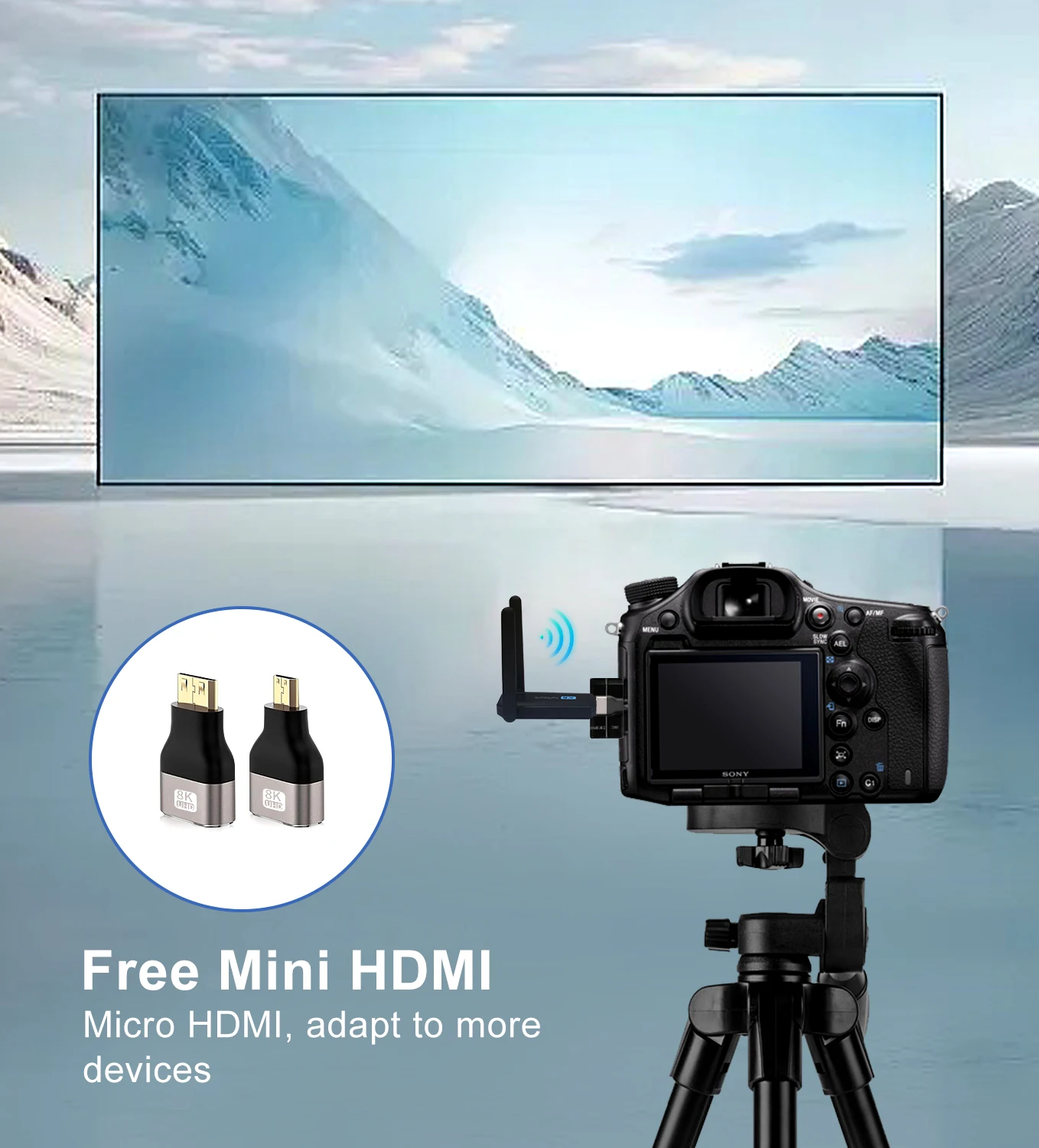 Wireless HDMI Transmitter and Receiver 50M/164Ft  Kit 4K Decode 1080P@60Hz Output, Plug and Play for Streaming Video,Laptop/PC/T 4