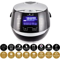 Yum Asia Sakura Rice Cooker with Ceramic Bowl and Advanced Fuzzy Logic (8 Cup, 1.5 Litre) 6 Rice Cook Functions, 6 Multicook 2