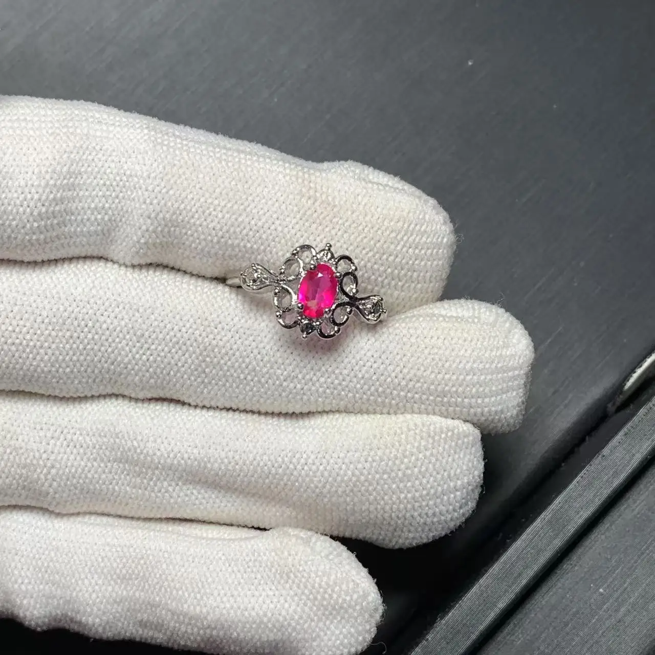 MM Natural PINK Topaz Ring Adjustable Female Ring Jewelry for Women Gift Wholesale High Quality Vintage Fine