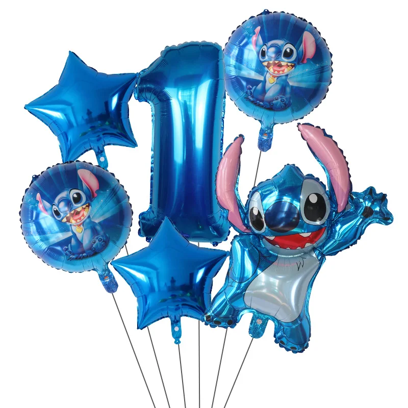 Globo Decorativo Para Fiesta De Cumpleaños De Lilo Y Stitch Con Fondo