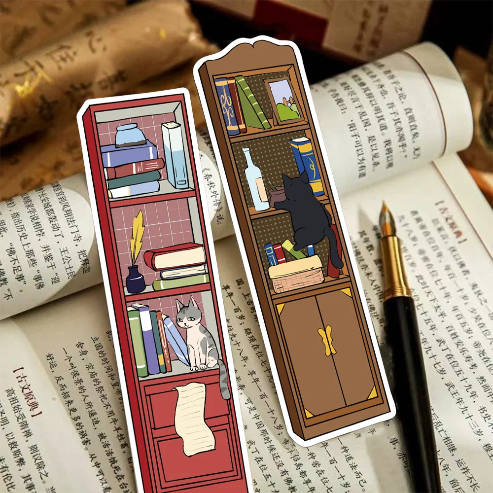 cat bookmarks cartoon cabinet decoration reading book marking student creative gift DIY paper card page marker bookmarks 30pcs