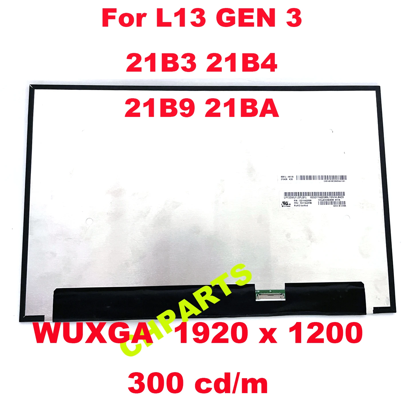 

ЖК-экран для ноутбука Lenovo ThinkPad X13 Gen 3 21B3 21B4 21B9 21BA 13,3x1920