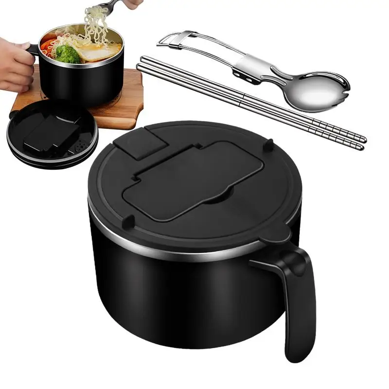 

Instant Noodle Bowl 1200ml Ramen Bowl with Handle with Handle and Lid Food Containers Bowl with Spoon Chopsticks and Phone
