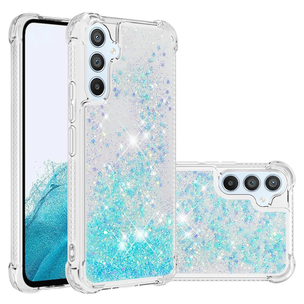 Sparkling Clear Liquid Quicksand Phone Cover with Dynamic Glitter Design