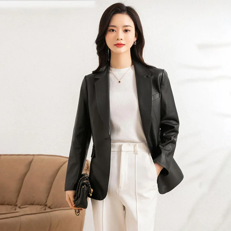 

Spring And Autumn New Women's Genuine Leather Clothes, Sheepskin Slim Fit Suits, Leather Clothes, Youth Style Outskirts,