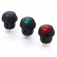 1Pcs on / off SPST Round waterproof boat LED rocker switchlight 12V 220V power button switch on off on тумблер лодка - Image 2