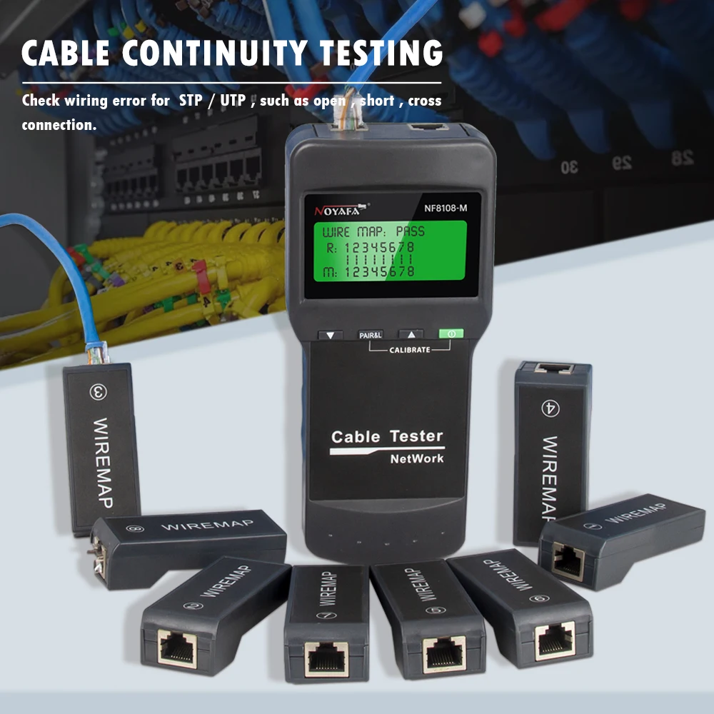 Noyafa Novo Nf8108m Testador de Cabo Rede Profissional Rj45 Testador Comprimento Medida Cabl Multifuncional Poe Ferramentas Rede - Imagem 2
