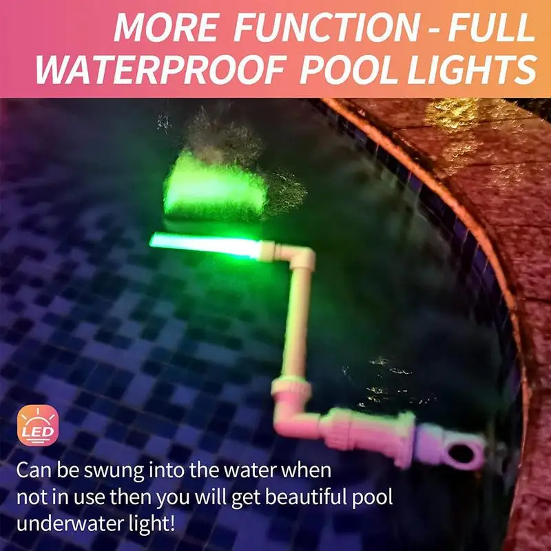 Fuentes de cascada para piscina, luces LED de colores, rociadores de fuente  para piscina, Enfriador de agua para piscina, dispositivo de aspersor para  decoración de patio - AliExpress