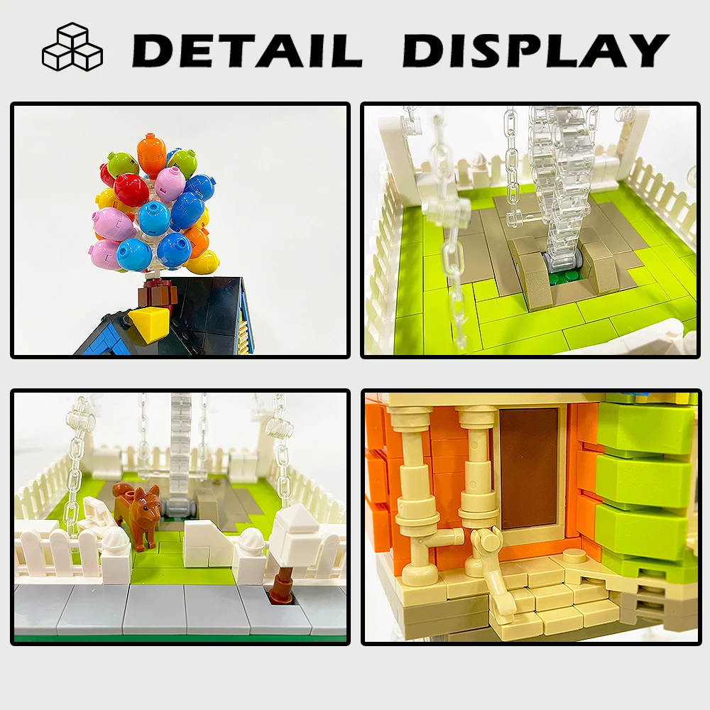 Street View Flying Balloon House Worldwide Building Blocks MOC
