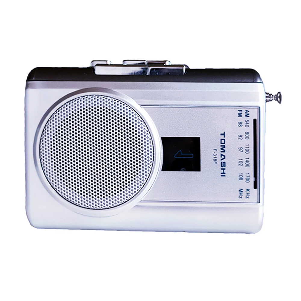 TOMASHI F-318F Walkman Cassette Recorder Tape Player FM AM Radio with Built-in Speaker, Microphone, Headphone Jack