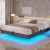 Floating Bed Frame Full Size with LED Lights, Modern Metal Full Platform Bed, Solid and Stable, Noise Free, No Box Spring Needed 1