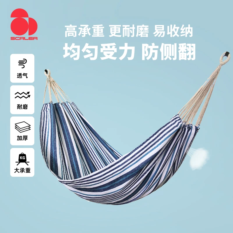 New Outdoor Hammock with Thickened Canvas and Anti-Rollover Feature, Suitable for Both Outdoor and Indoor Use 5