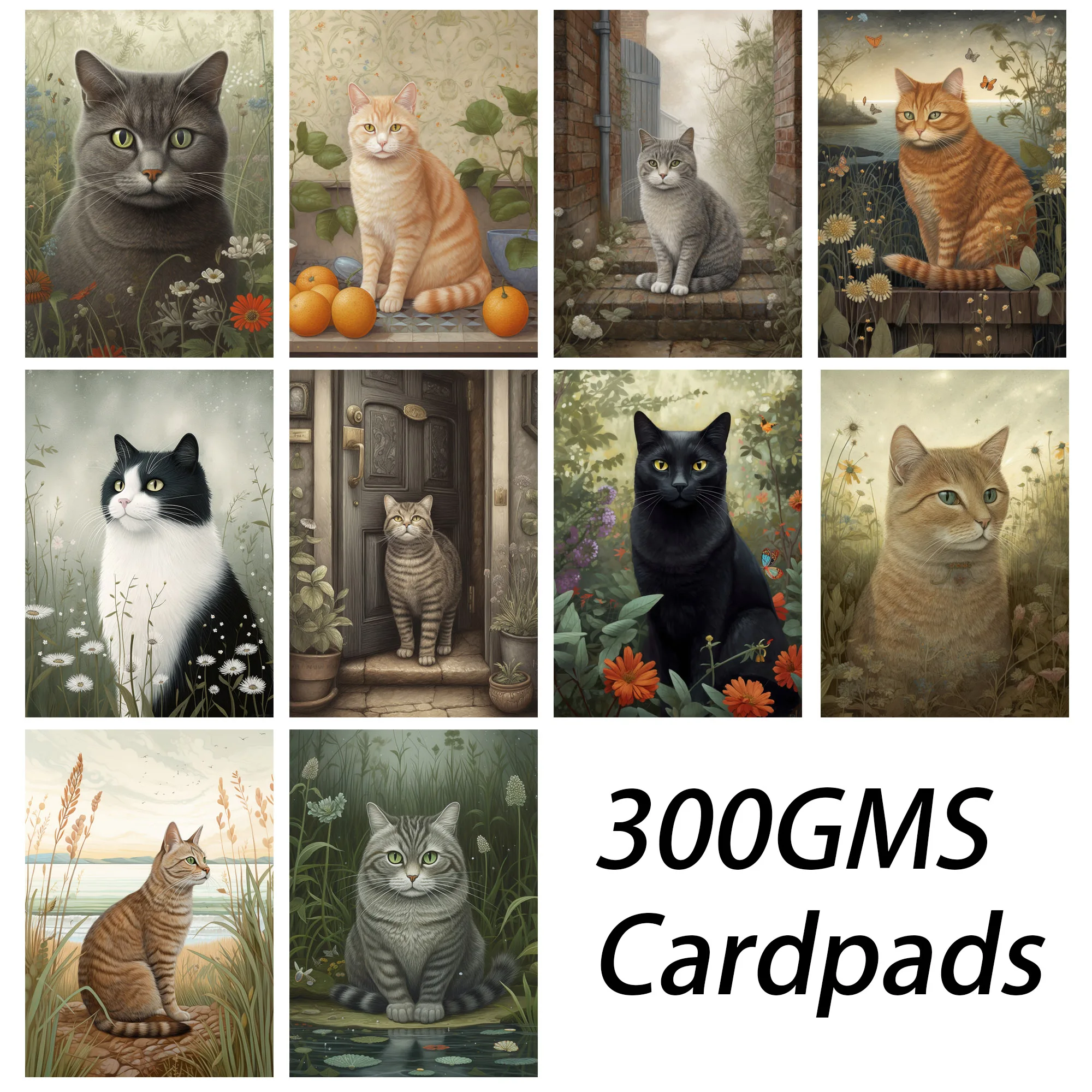 Stickers Scrapbooking Supplies Journal Tools Set 54pieces Flower Animal Tea Time Thick Postcard Set With Envelopes and Stickers for Scrapbooking Junk Journal Kits Craft