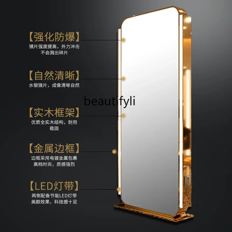 理髪店,美容院,LEDランプ,理髪店用のフルレングスミラー - AliExpress