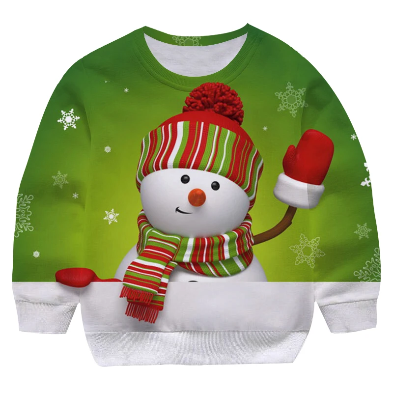 Christmas Snowman CartoonPattern Sweatshirt 3d Printed Sweatshirts for Men and Women Pullovers Harajuku Unisex Tops
