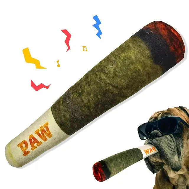 Interactive Cigar Plush Dog Toy 1