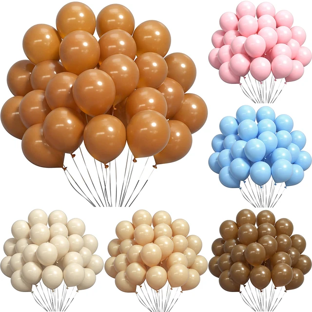 5/10/12 pollici Retro Brown Palloncini Blu Rosa Palloncino Baby Shower  Decor Kaki Sabbia Bianca