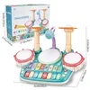 Kids Drum Set Toy for 3 Year Old Girl with Musical Instruments Microphone Lights Piano Keyboard Early Learning Educational Toys 5