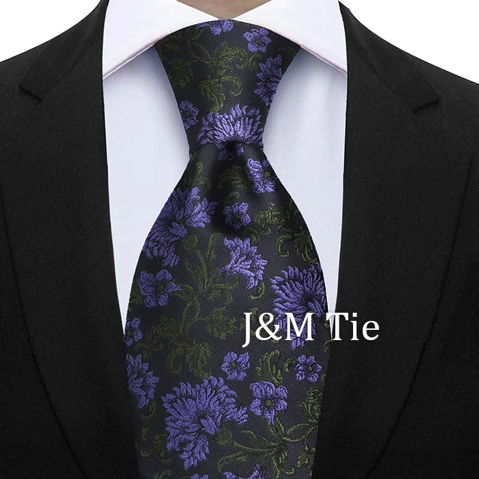 7 cm florale Seidenkrawatte für Männer, elegantes Pfauenblau, blaugrün, grau, meistverkaufte Business-Krawatte, Hochzeit, Büro, Modeaccessoires, Geschenk – Detail 26