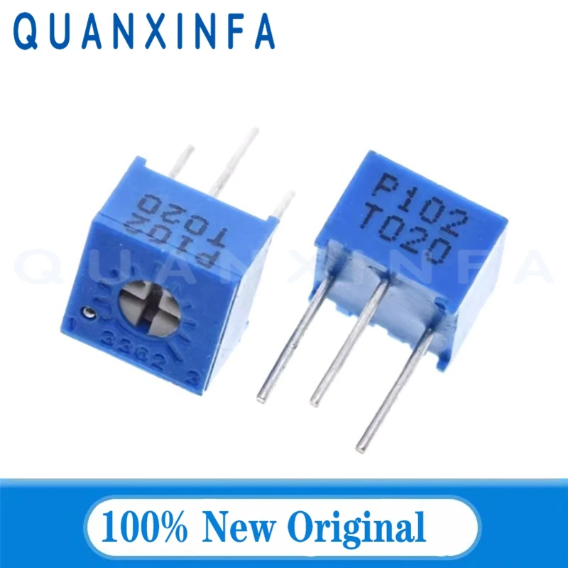 Resistance Trimpo Trimmer Potentiometer 3362P Series 101 201 501 102 202 502 103 500R 1K 2K 5K 10K 20K 50K 100K 1M 2M 5PCS multiturn potentiometer linear potentiometer rotary potentiometer potentiometer kit trimmer potentiometer adjustable resistor