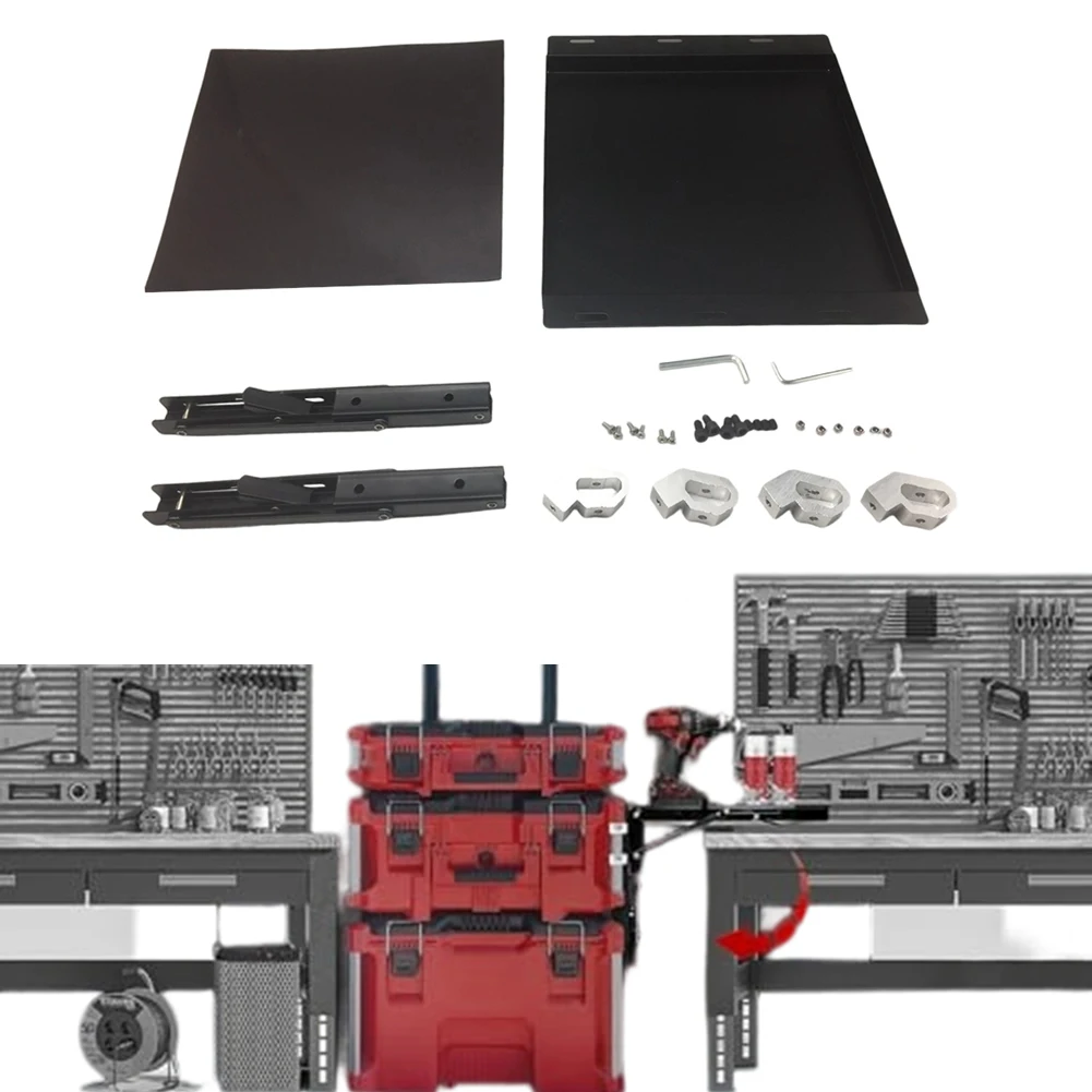 자석식 공구함 접이식 보관 케이스 보관 브래킷 (팩아웃 공구함 테이블 호환 공구함 도구 트레이 측면용)