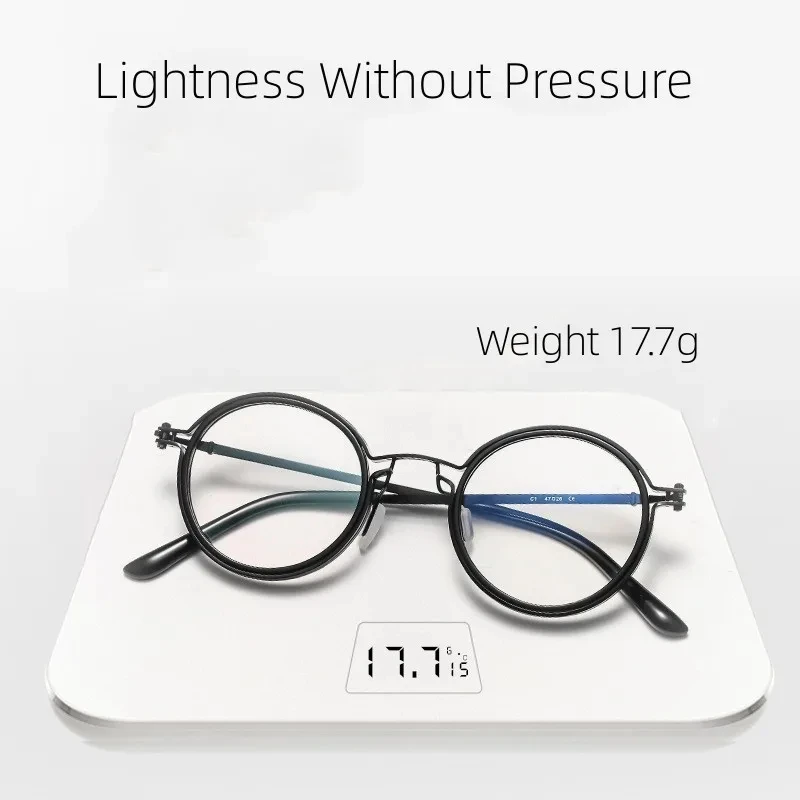 Reading glasses men luxury round frame magnifying clear lens anti blue light for men women