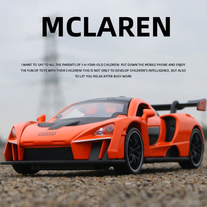 

1:32 Mclaren Senna Simulation Alloy Car Model Metal Diecast Vehicles With 4 Doors Sound Light Pull Back Toys Gifts For Childrens