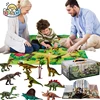 Dinosaur Toys 3D Educational Realistic Dinosaur playset, Activity Play Mat to Create a Dino World Including T-Rex Triceratops 1