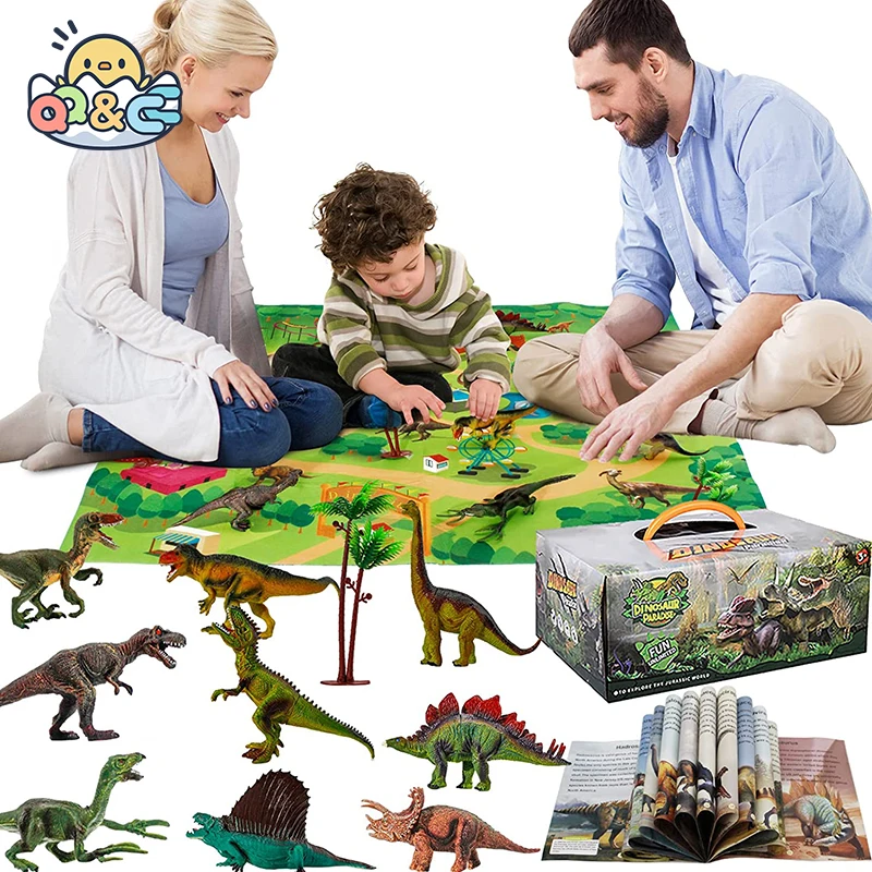 Dinosaur Toys Inovador colorido Dino Playset - Durável educacional realista  Dinosaur Playset - Brinquedos para meninos e meninas de 3 anos - Tapete de  jogo com estojo de armazenamento