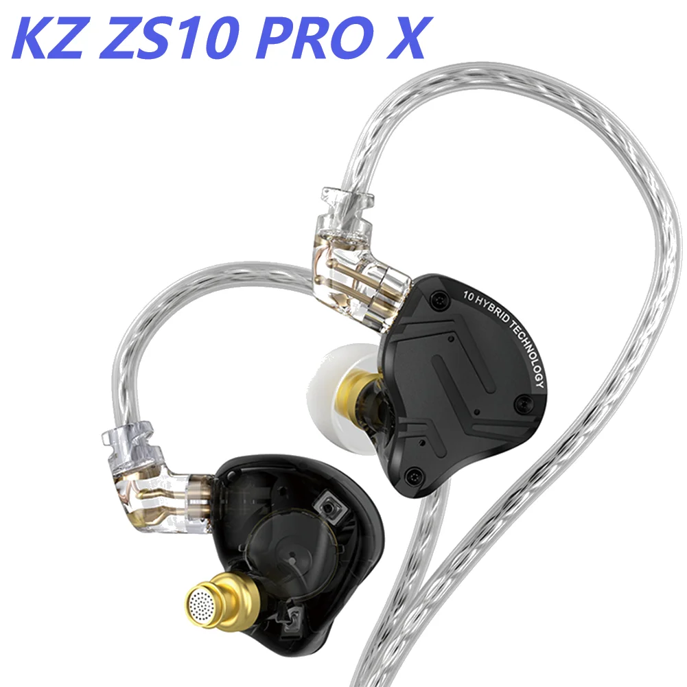 KZ ZS10 PRO X 인이어 헤드폰, 하이파이 베이스 메탈 하이브리드 이어폰, 다이내믹 밸런스드 아마추어 헤드셋, 하이파이 유선 모니터 이어버드