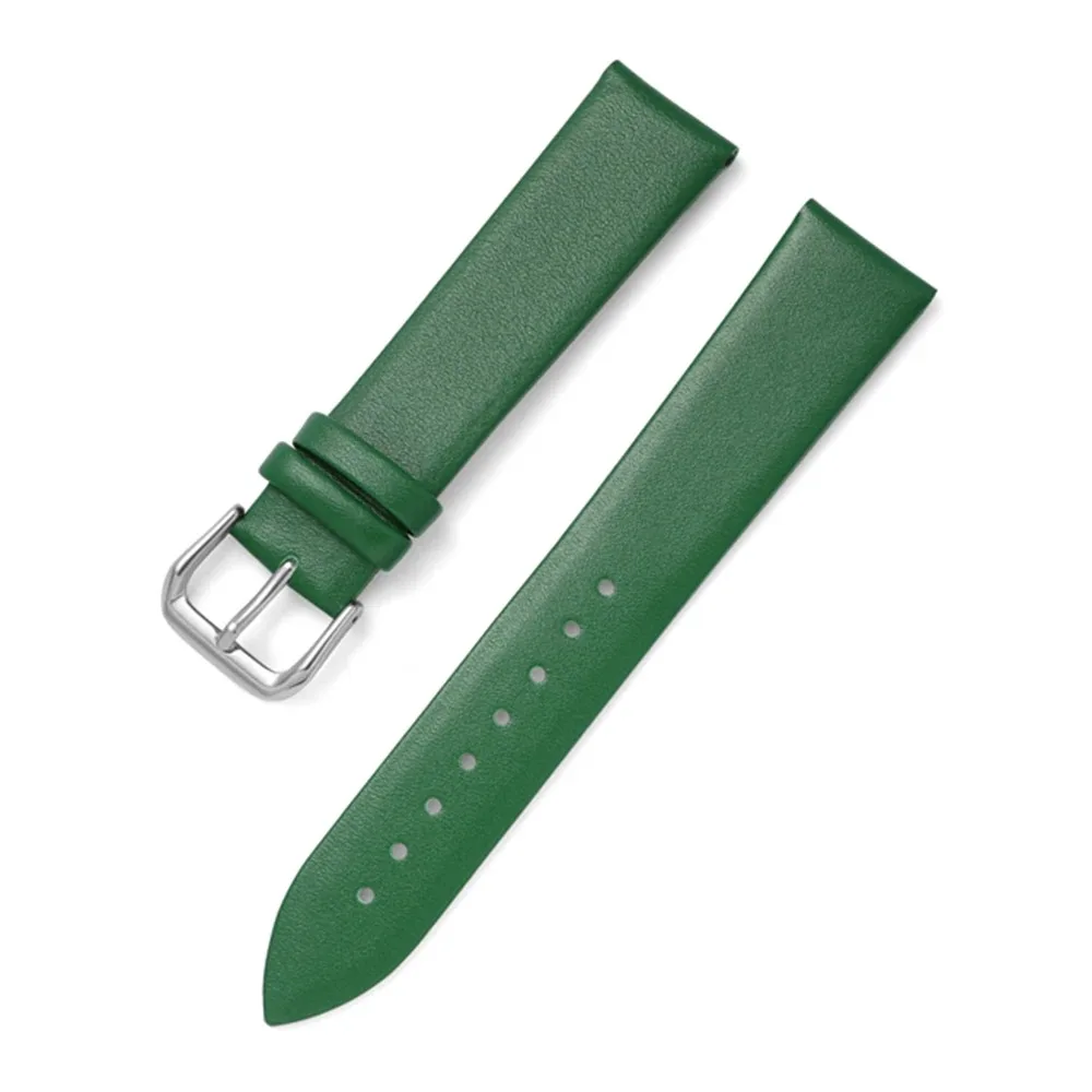 Ultra Thin Leather Watch Strap - Soft, Plain, and Waterproof Band