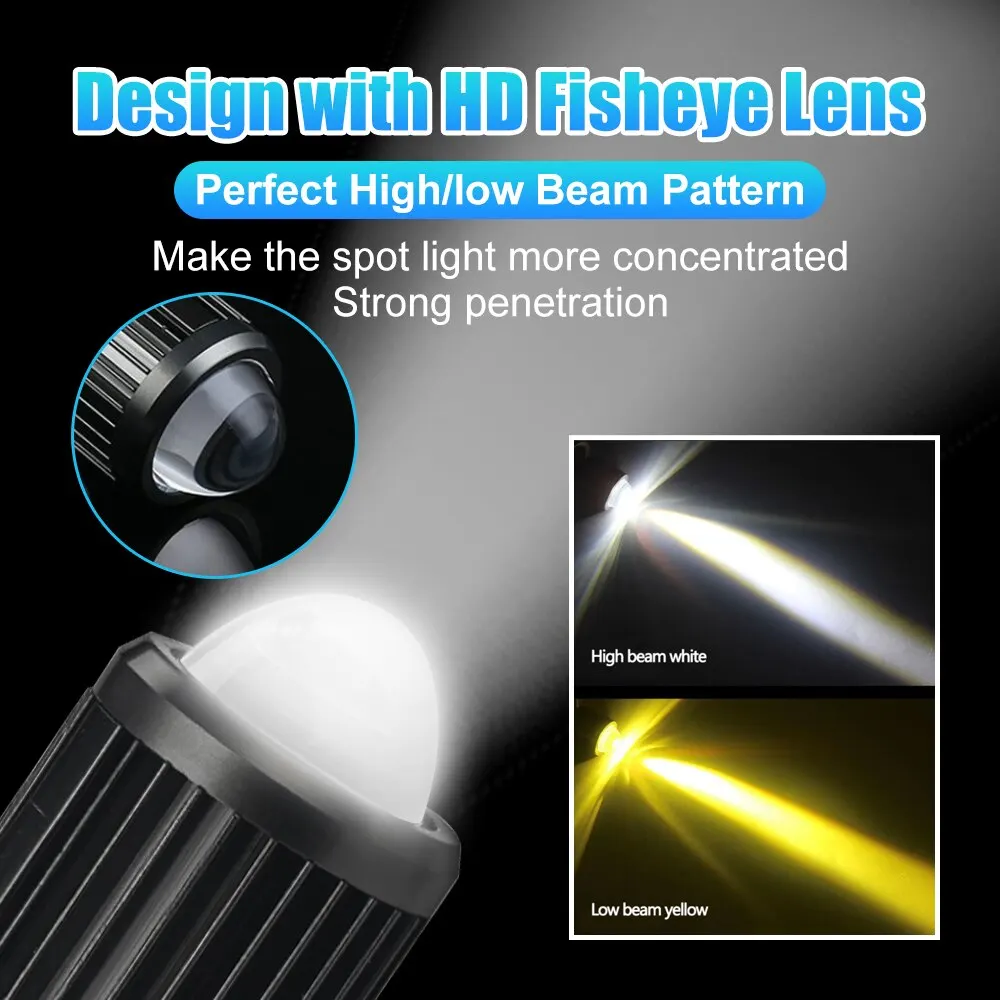 H4 BA20D Motorcycle Headlights 12V CSP Led Lights High/Low Beam Fog Lamp