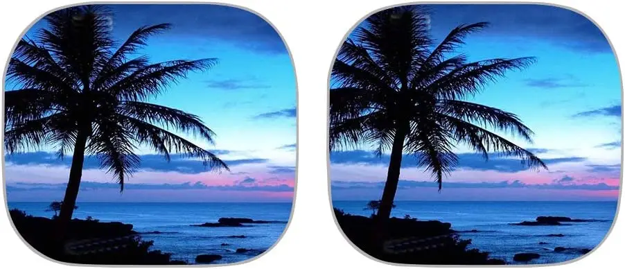 

NETILGEN Car Windshield Sun Shade, Tropical Ocean Foldable Car Front Window Sunshade for Most Sedans SUV Truck, Auto Sun Blocker