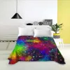 Galaxy Space Print King Queen Flat Sheet 3D Starry Sky Bedding Sheet Universe Soft Polyester Bedding Linen for Boys Teens Adults 2