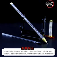 20cm Demon Slayer Sword Rengoku Kyoujurou Carbon Black Pen Alloy Katana Anime Peripheral Weapon Model Stationery Gifts Toys Kids 2