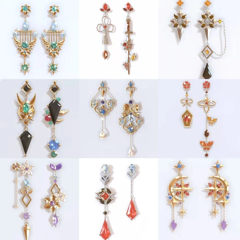 GenshinImpactXiaoAsymmetricalCrystalLongTasselEarringsforWomen