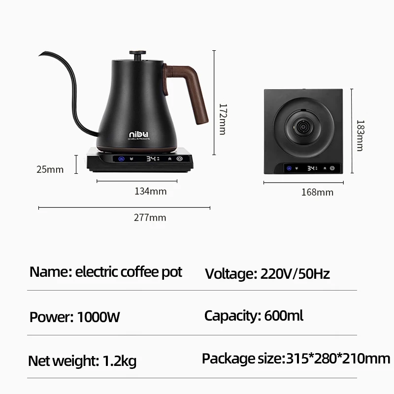 Electric Gooseneck Thermostatic Kettle Adjustable Digital Temperature  Control with 4 Mins Fast Water Boiler for Coffee Brewing,Anti-Dry Boil