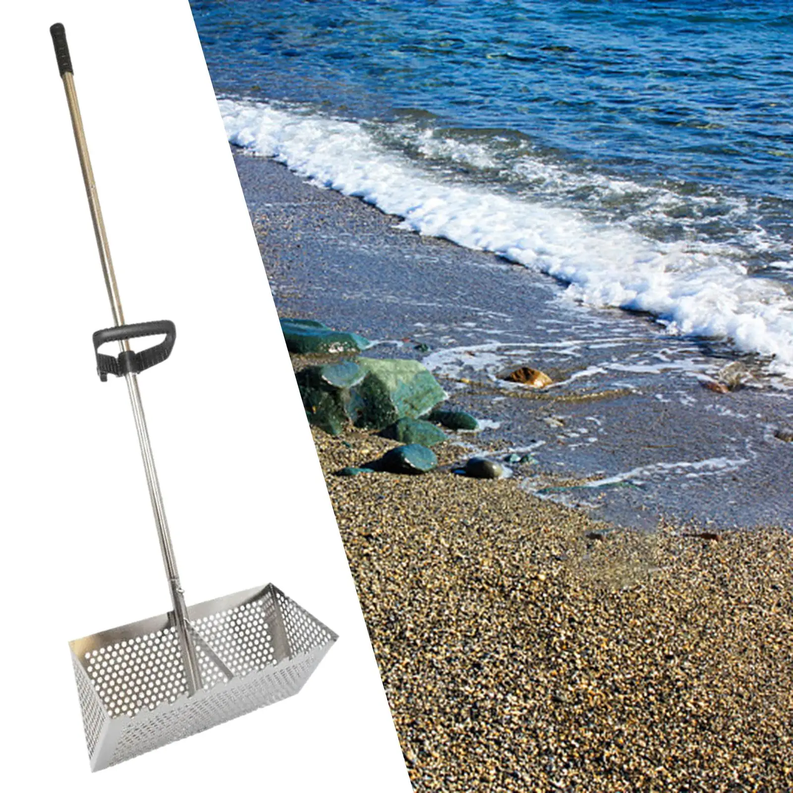 Seafood Rake Hand Rake Collecting Tool Lightweight Seafood Digging Folding with Handle Handheld Sea Tool Beach