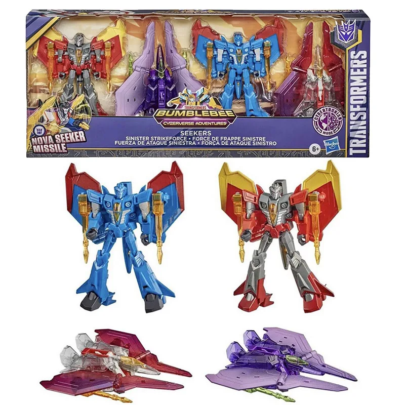 

Transformers Bumblebee Cyberverse Sinister Strikeforce Seekers 4-Pack Starscream Thundercracker Skywarp Thrust Figure Toy