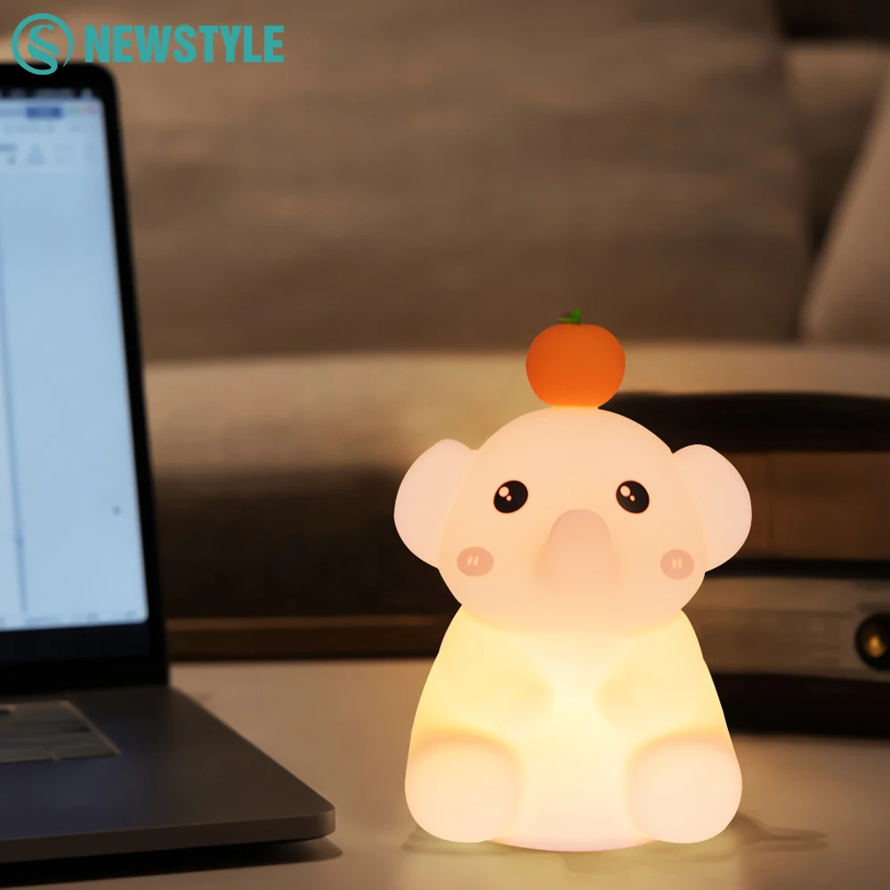 Children's USB Rechargeable Silicone Night Light With Touch Control And Timing Function