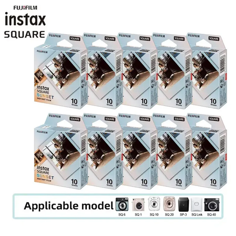 Nuovo Instax Square Film Sunset Photo Paper (10-100 Pcs) Per Fujifilm Sq10 Sq6 Sq20 Sq40 Pellicole Istantanee Camera Share Sp-3 Printer