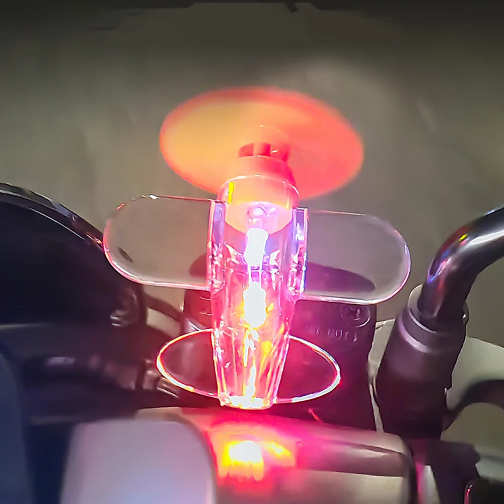Wind Powered LED Airplane Ornament for Motorcycles Bicycle Handbar Car Rearview Mirror At Night Rotating LED Lights Decoration