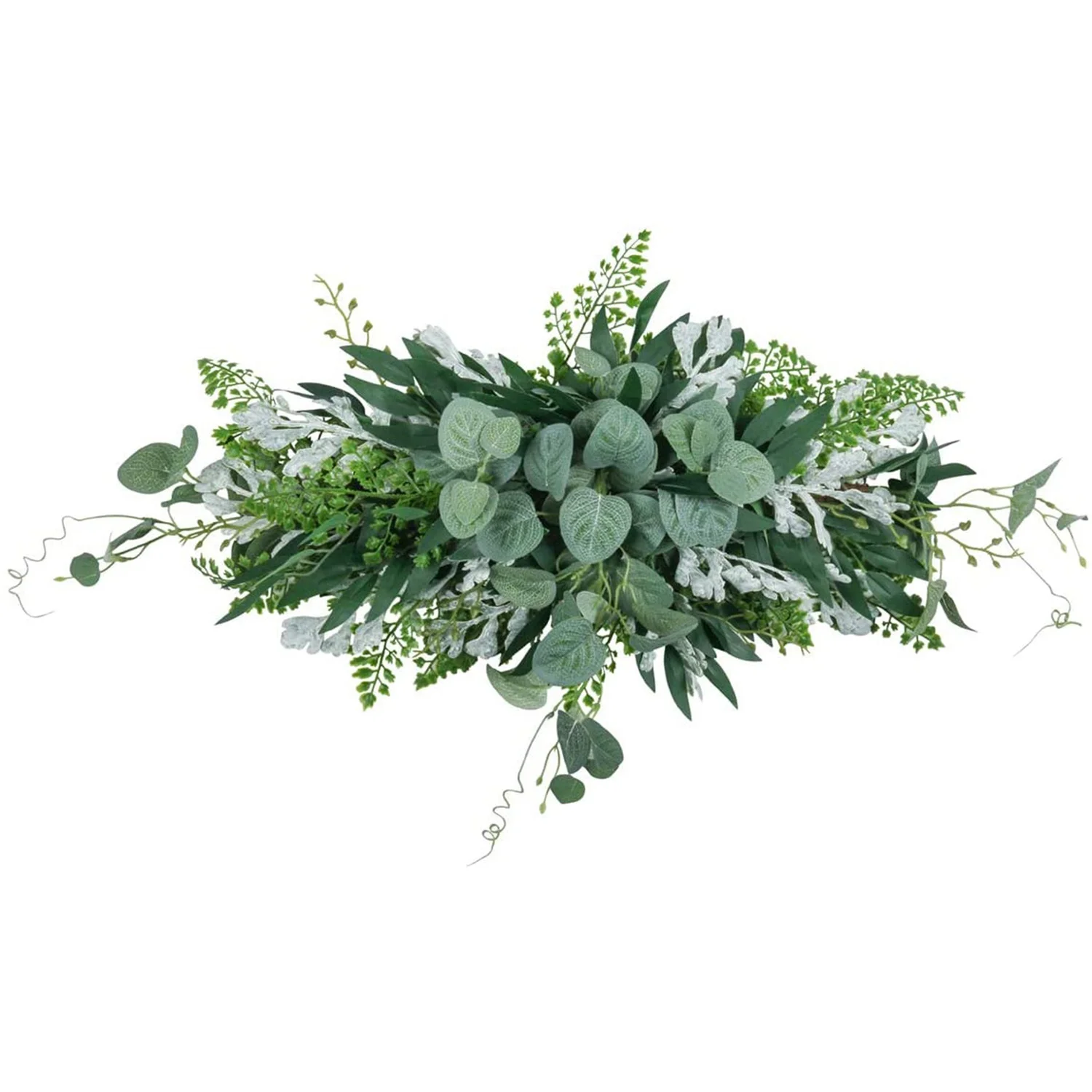 Greenery Swag Artificial Front Door Wreath Hanging Eucalyptus Leaves Garland for Home, Window, or Wall 1