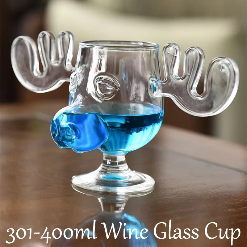 200ml Glass Cup for Tiki Creative Elk Cute Reindeer Mug Wine Beer Water Juice Milk Glasses Drinkware Shot Cups Christmas Gift