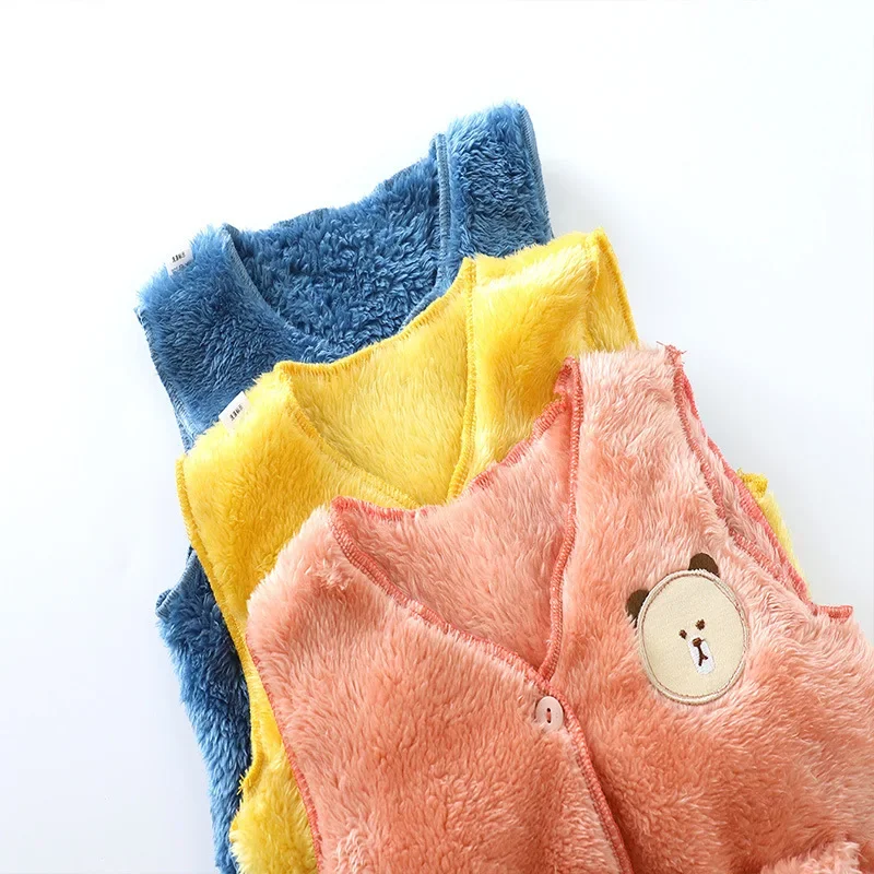 Children vest Autumn Winter Baby Vest Fur Baby Toddler Waistcoat Kid Jacket for Girls Boys Children Clothes Fur Jacket Sleeveless Vest Bear