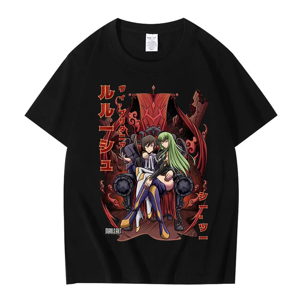 

Anime Code Geass T Shirt Lelouch Lamperouge C.C. Manga Graphic T-shirt Men Women Casual Cotton Oversized Short Sleeve T Shirts