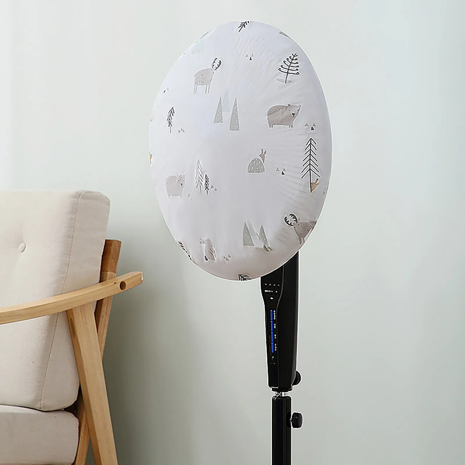 Fan Dust Cover Waterproof Washable Vertical Circular Electric Fans Dustproof Covers Home Round Floor Fan Protective Cover Gray