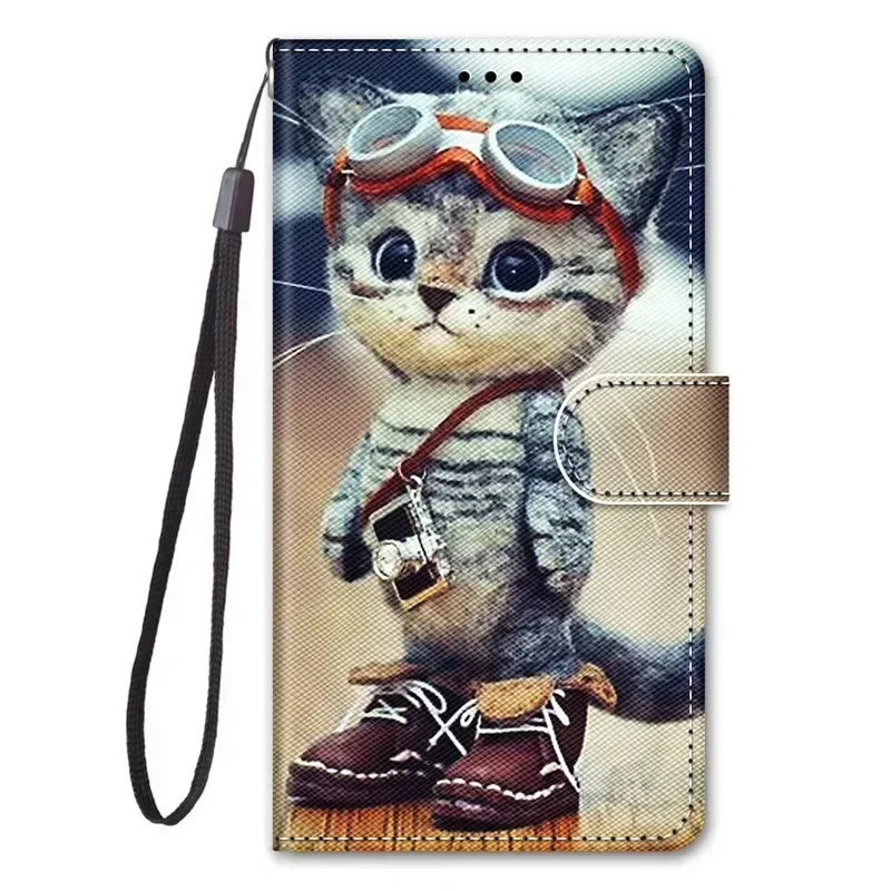 Animal Painted Wallet Book Stand Phone Case